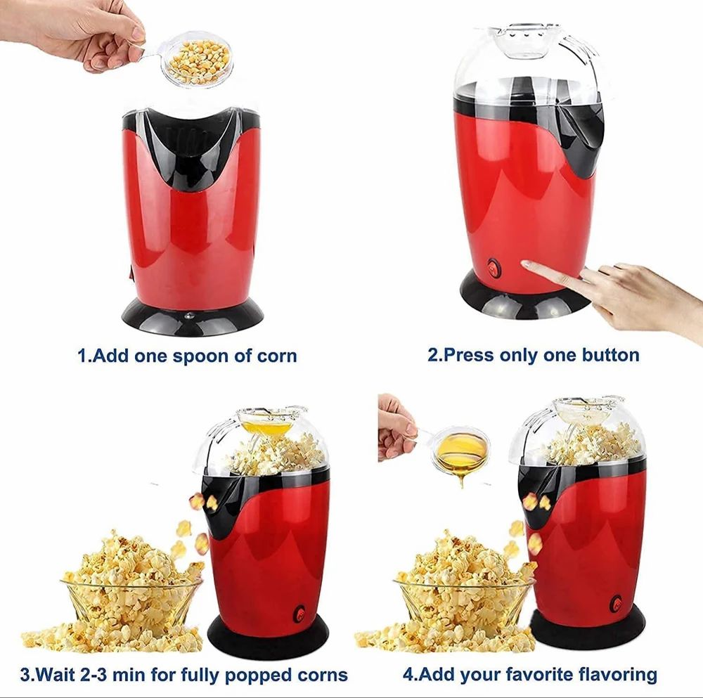 Portable Electric Popcorn Maker – Fresh Popcorn Anytime